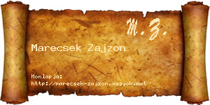 Marecsek Zajzon névjegykártya